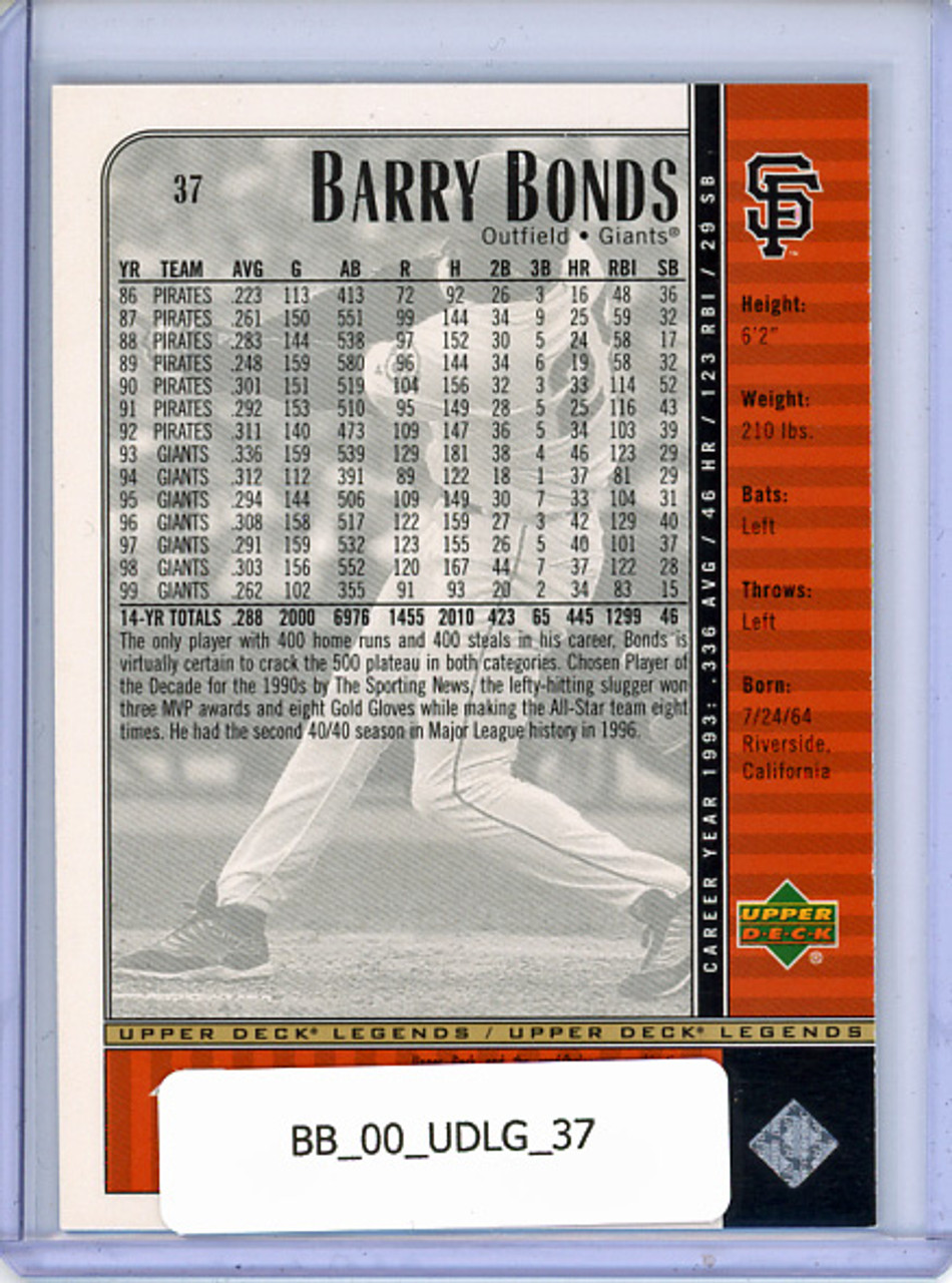 Barry Bonds 2000 Legends #37