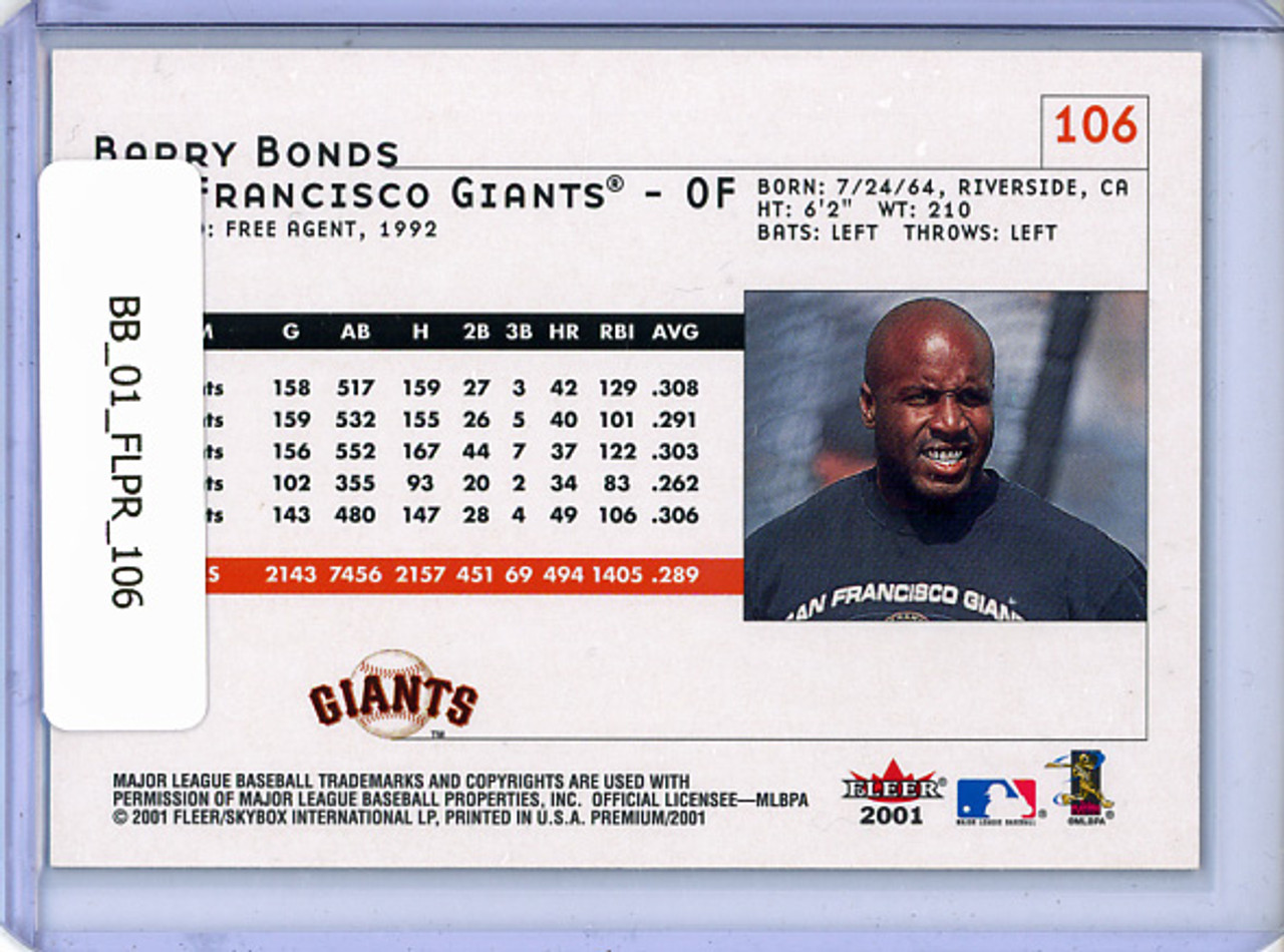 Barry Bonds 2001 Premium #106