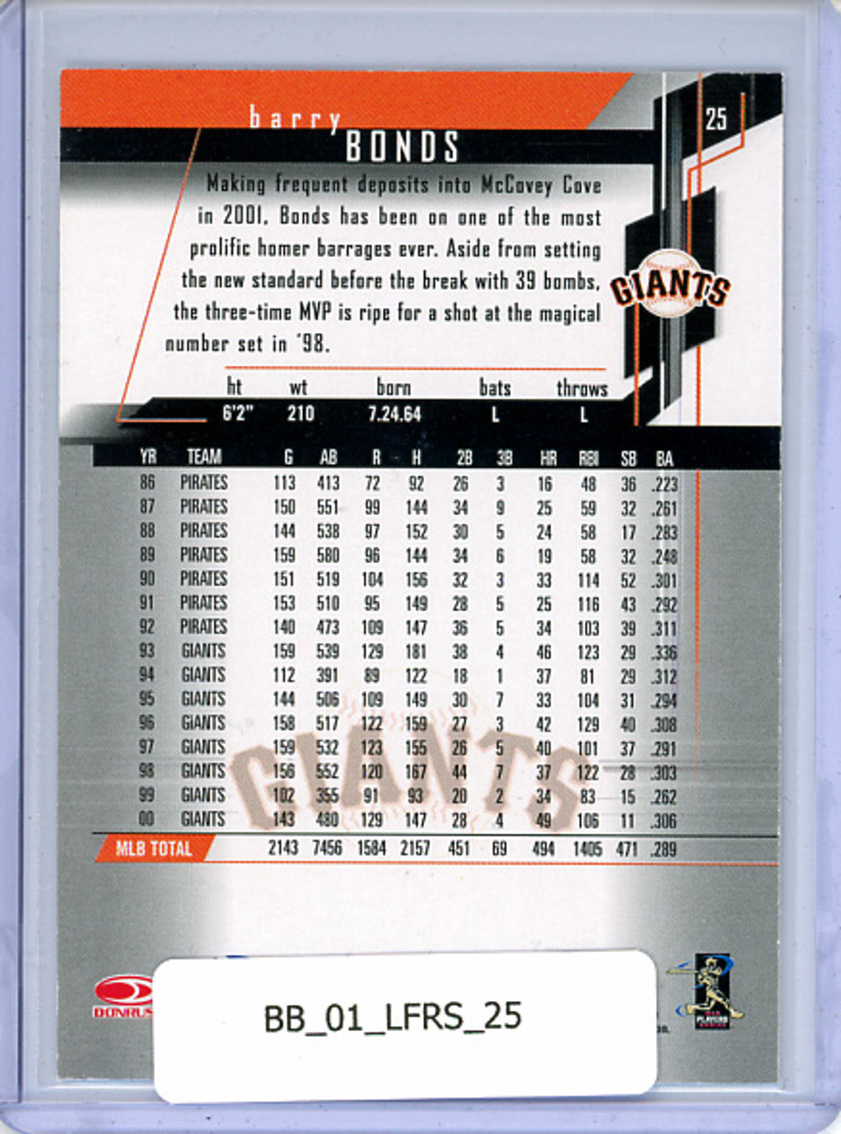 Barry Bonds 2001 Leaf Rookies & Stars #25