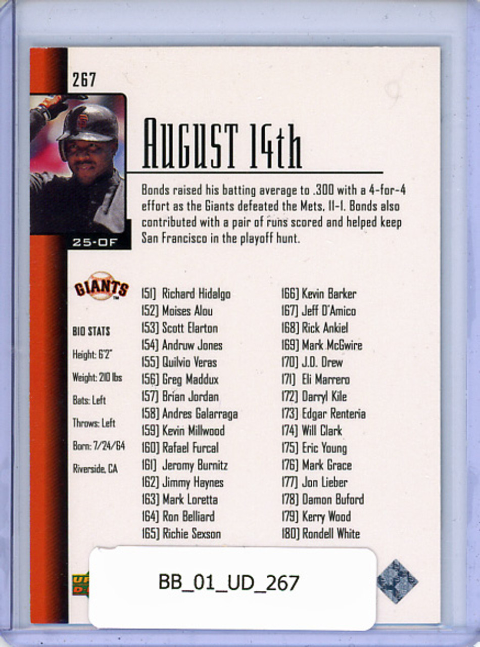 Barry Bonds 2001 Upper Deck #267 Season Highlights