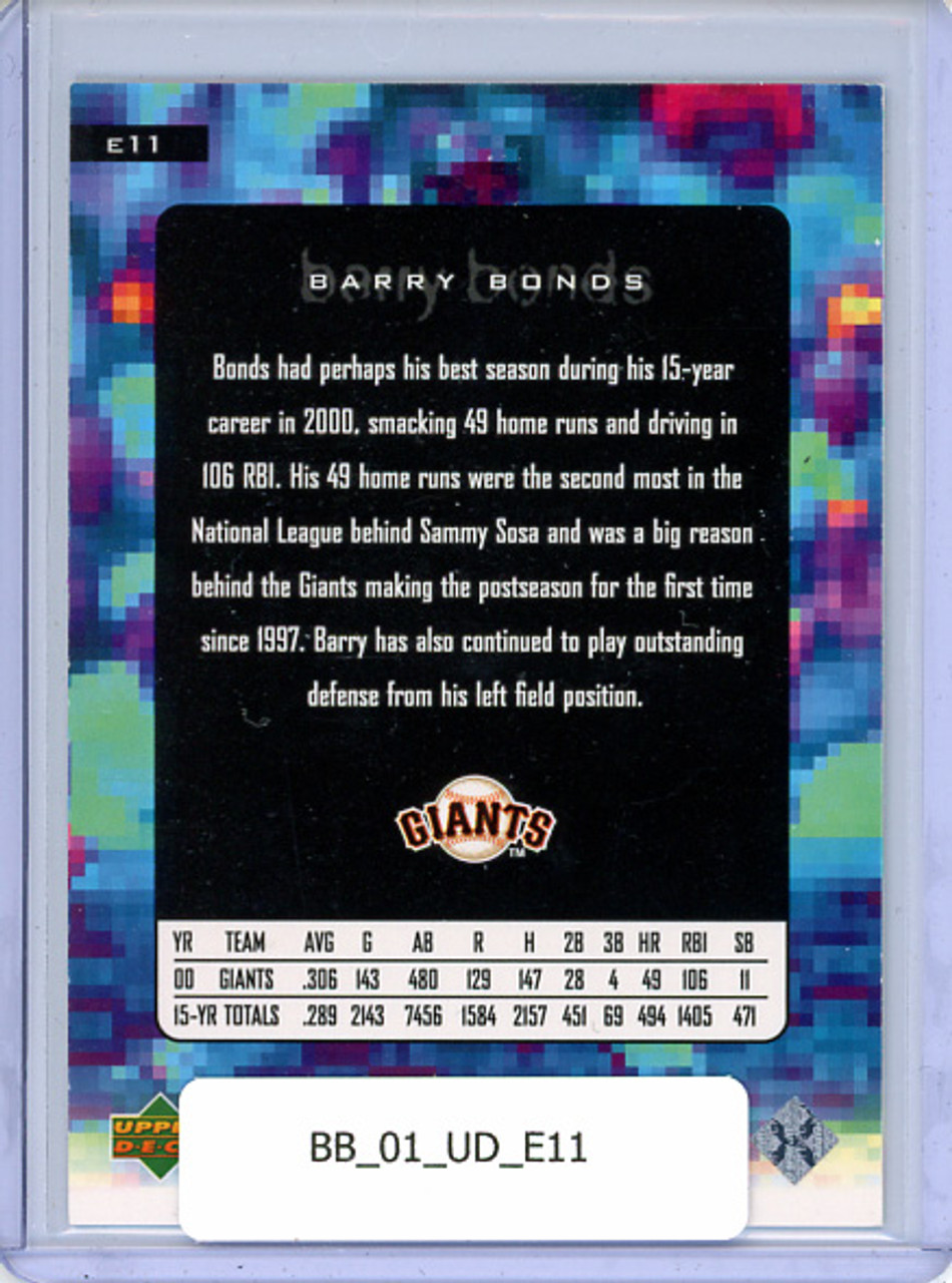 Barry Bonds 2001 Upper Deck, E-Card #E11