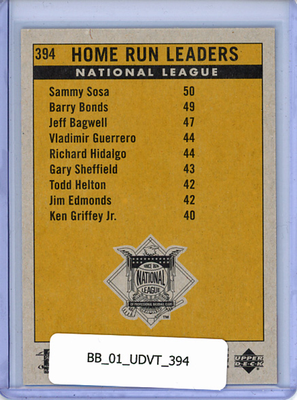 Barry Bonds, Sammy Sosa, Jeff Bagwell, Vladimir Guerrero, Richard Hidalgo 2001 Vintage #394 Home Run Leaders