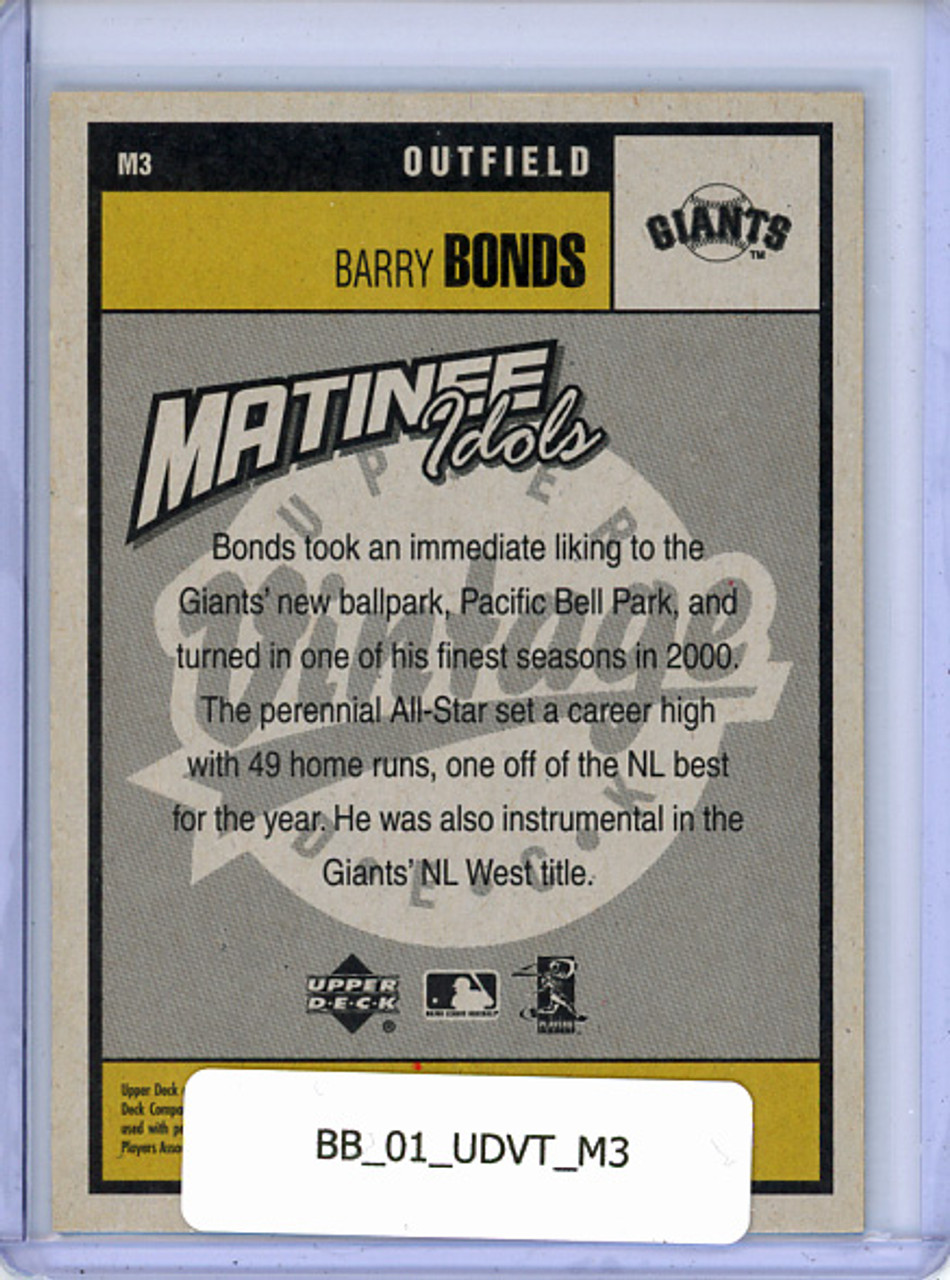 Barry Bonds 2001 Vintage, Matinee Idols #M3