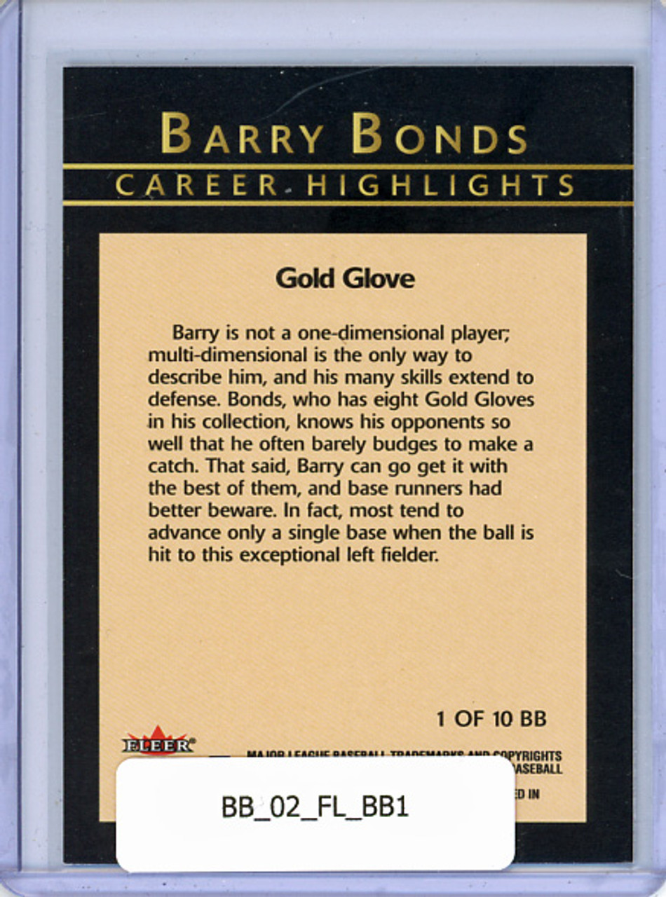 Barry Bonds 2002 Fleer, Career Highlights #BB1