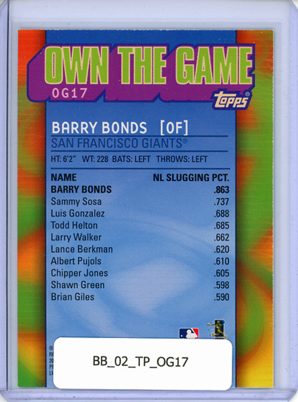Barry Bonds 2002 Topps, Own the Game #OG17