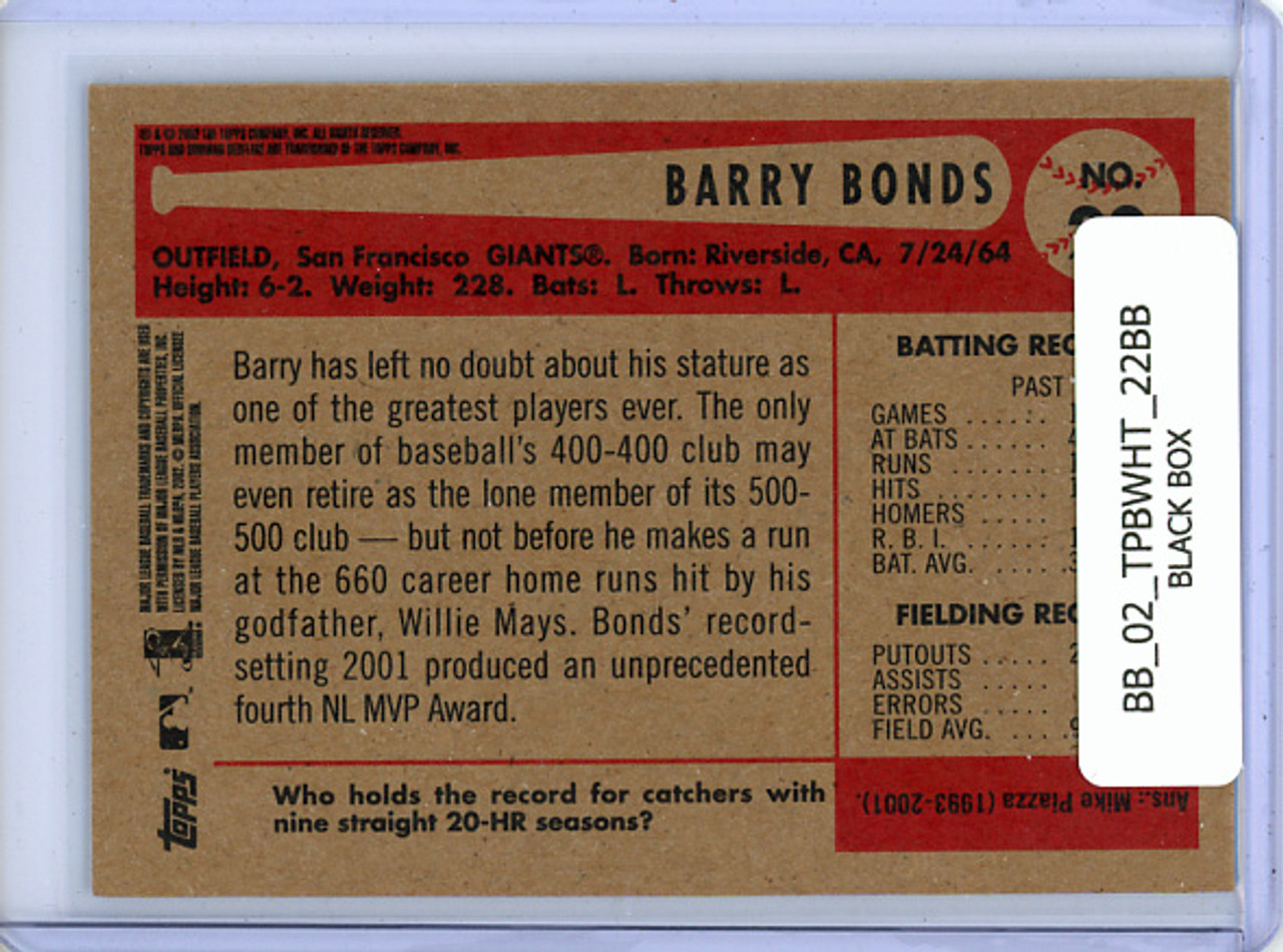Barry Bonds 2002 Bowman Heritage #22 Black Box