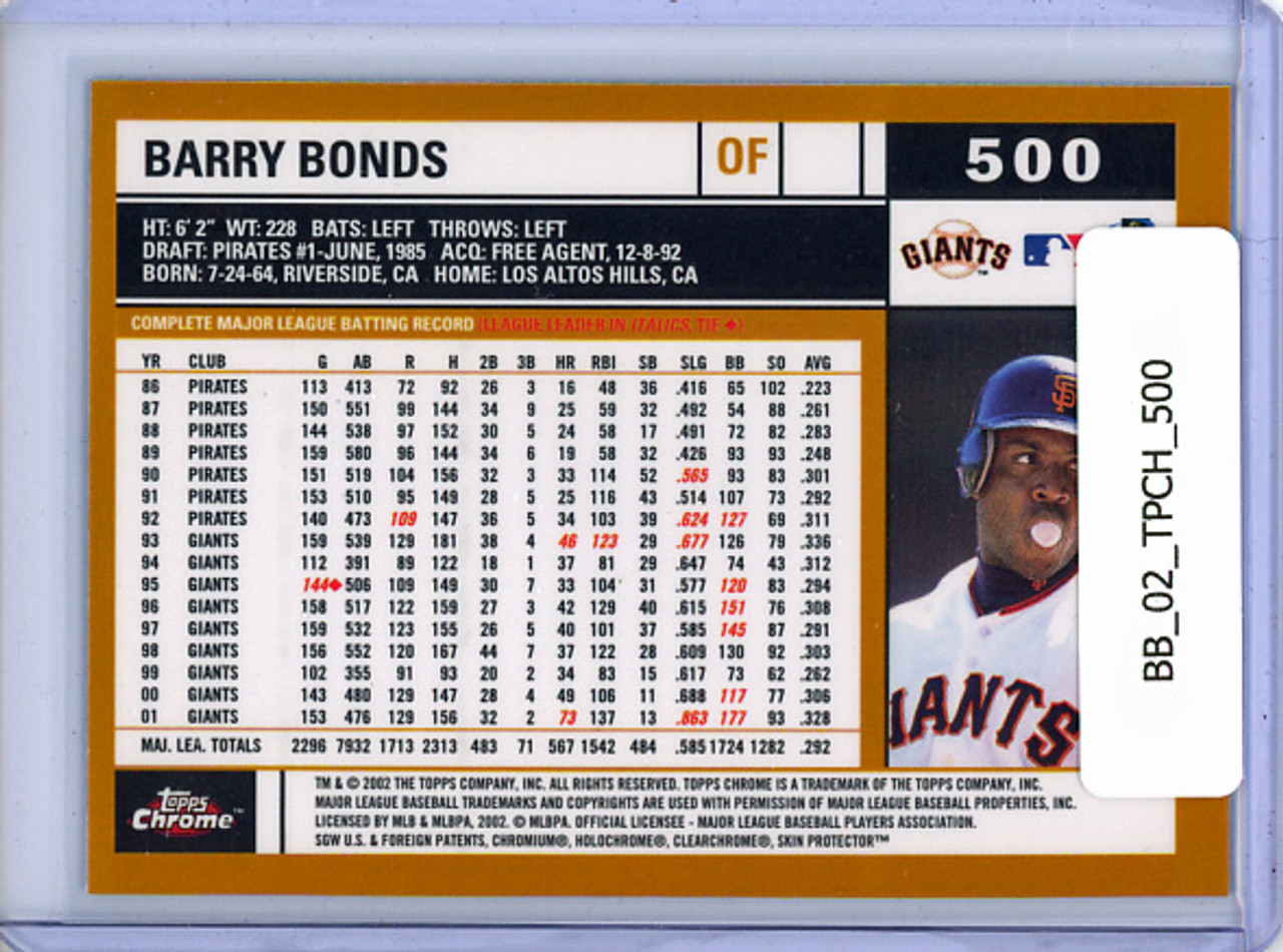 Barry Bonds 2002 Topps Chrome #500