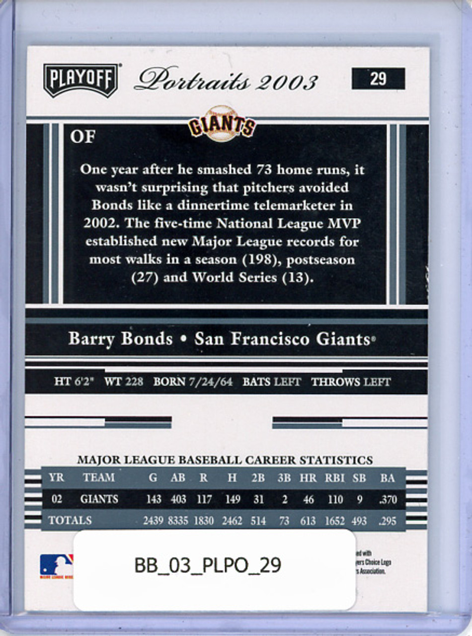 Barry Bonds 2003 Playoff Portraits #29
