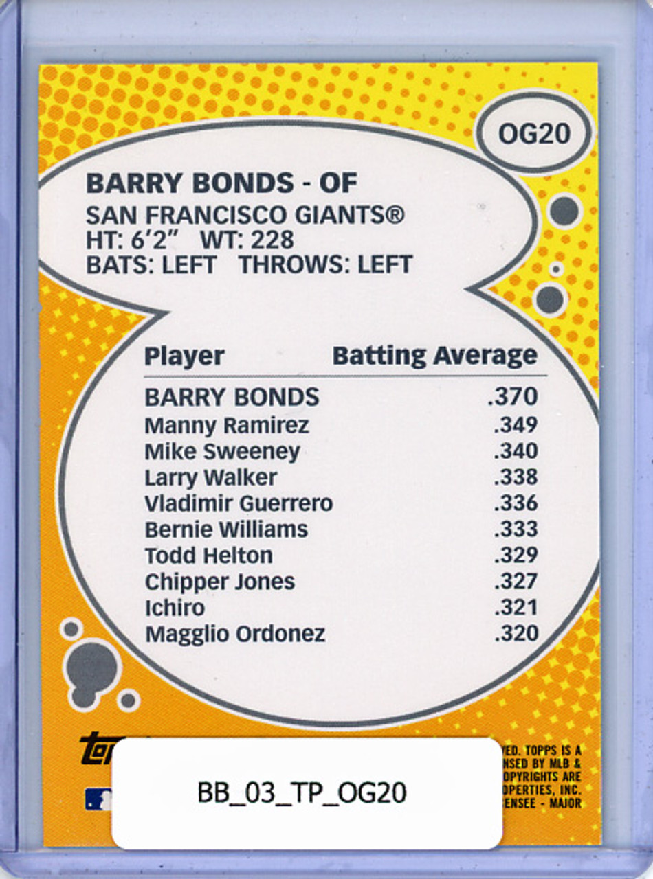 Barry Bonds 2003 Topps, Own the Game #OG20