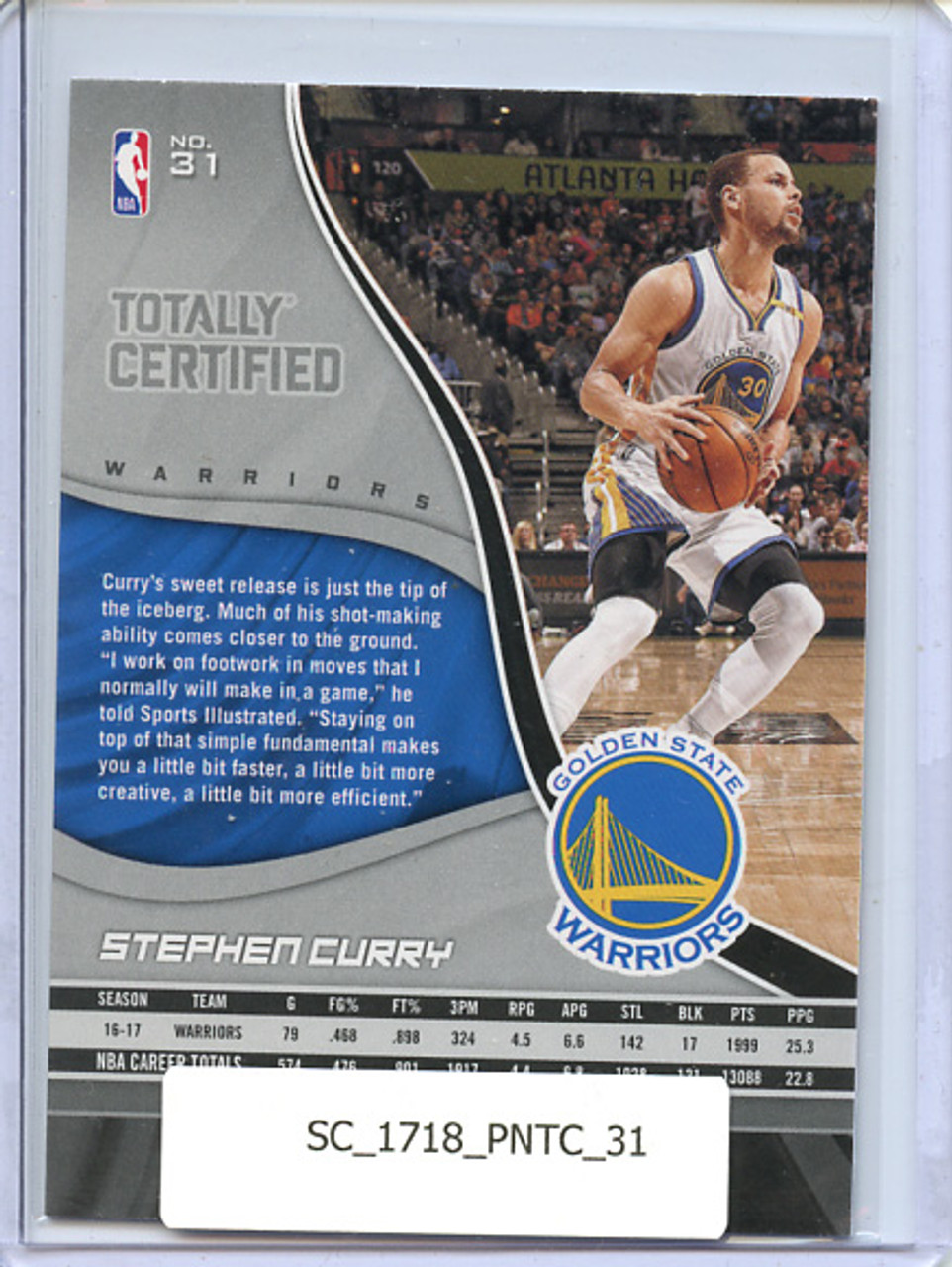Stephen Curry 2017-18 Totally Certified #31