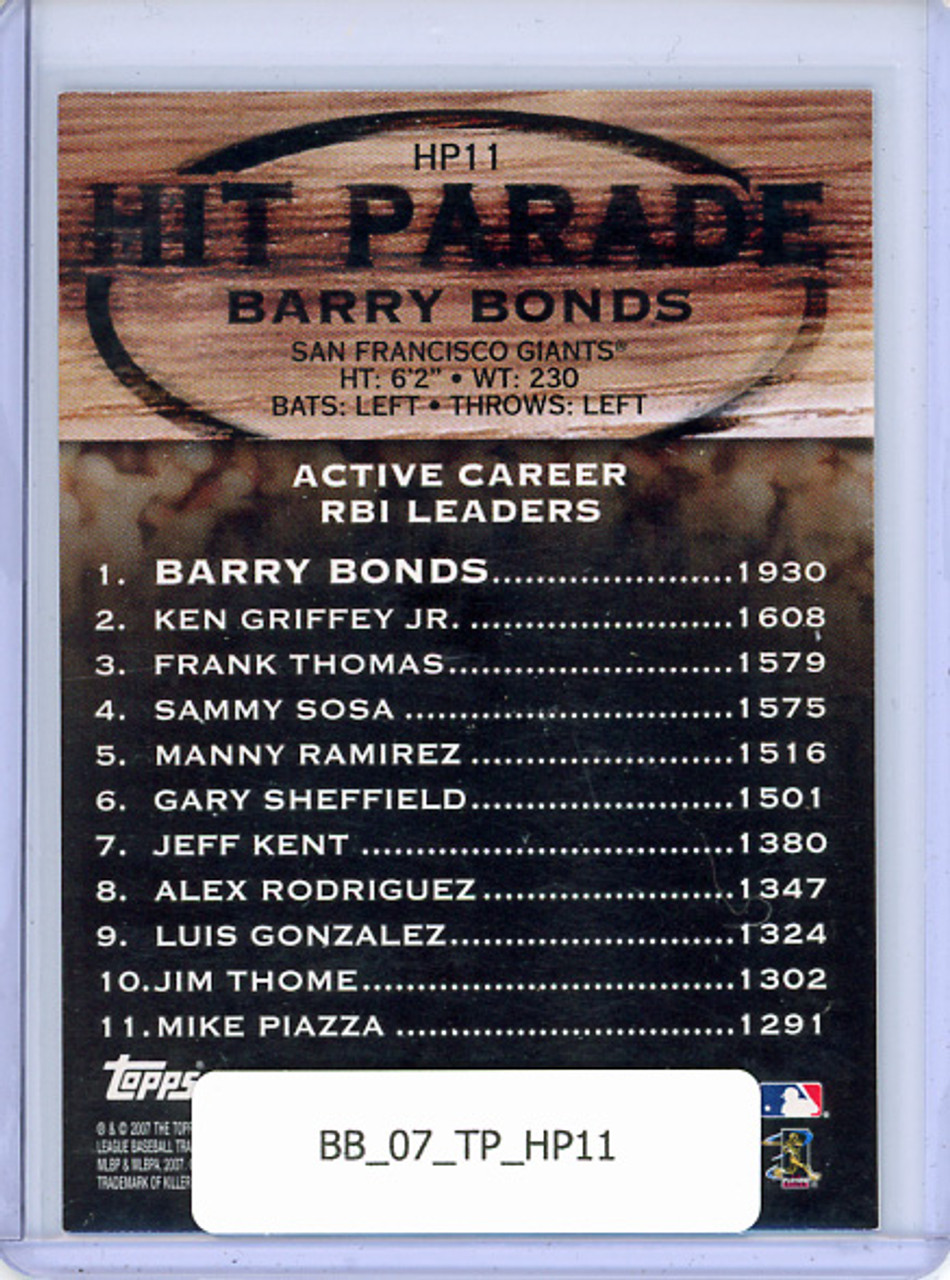 Barry Bonds 2007 Topps, Hit Parade #HP11
