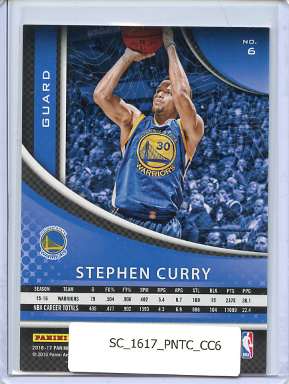 Stephen Curry 2016-17 Totally Certified, Calling Cards #6