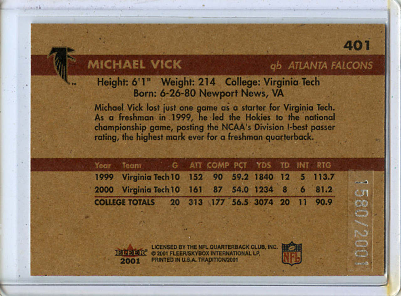 Michael Vick 2001 Tradition #401 Glossy (#1580/2001)