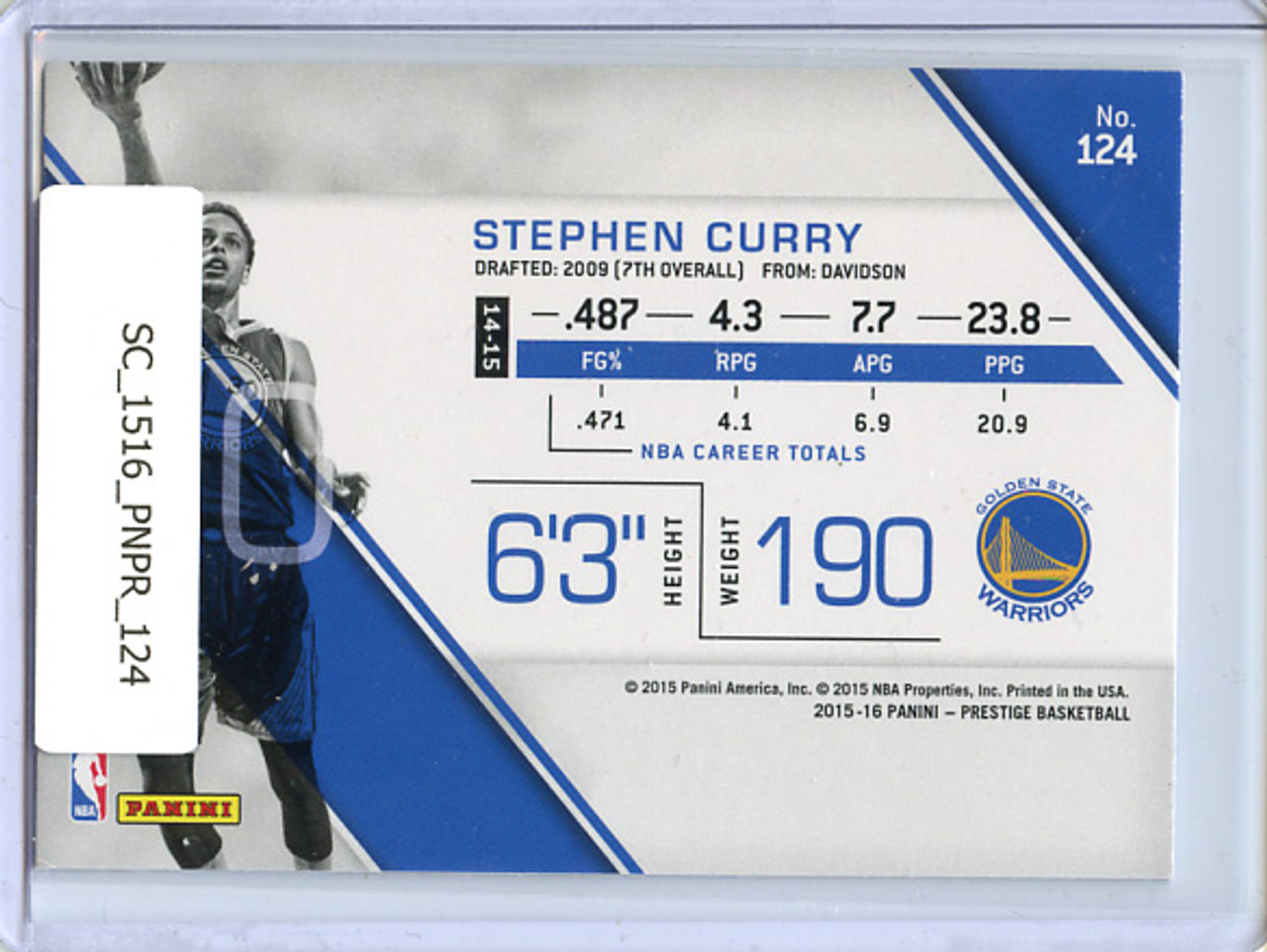 Stephen Curry 2015-16 Prestige #124