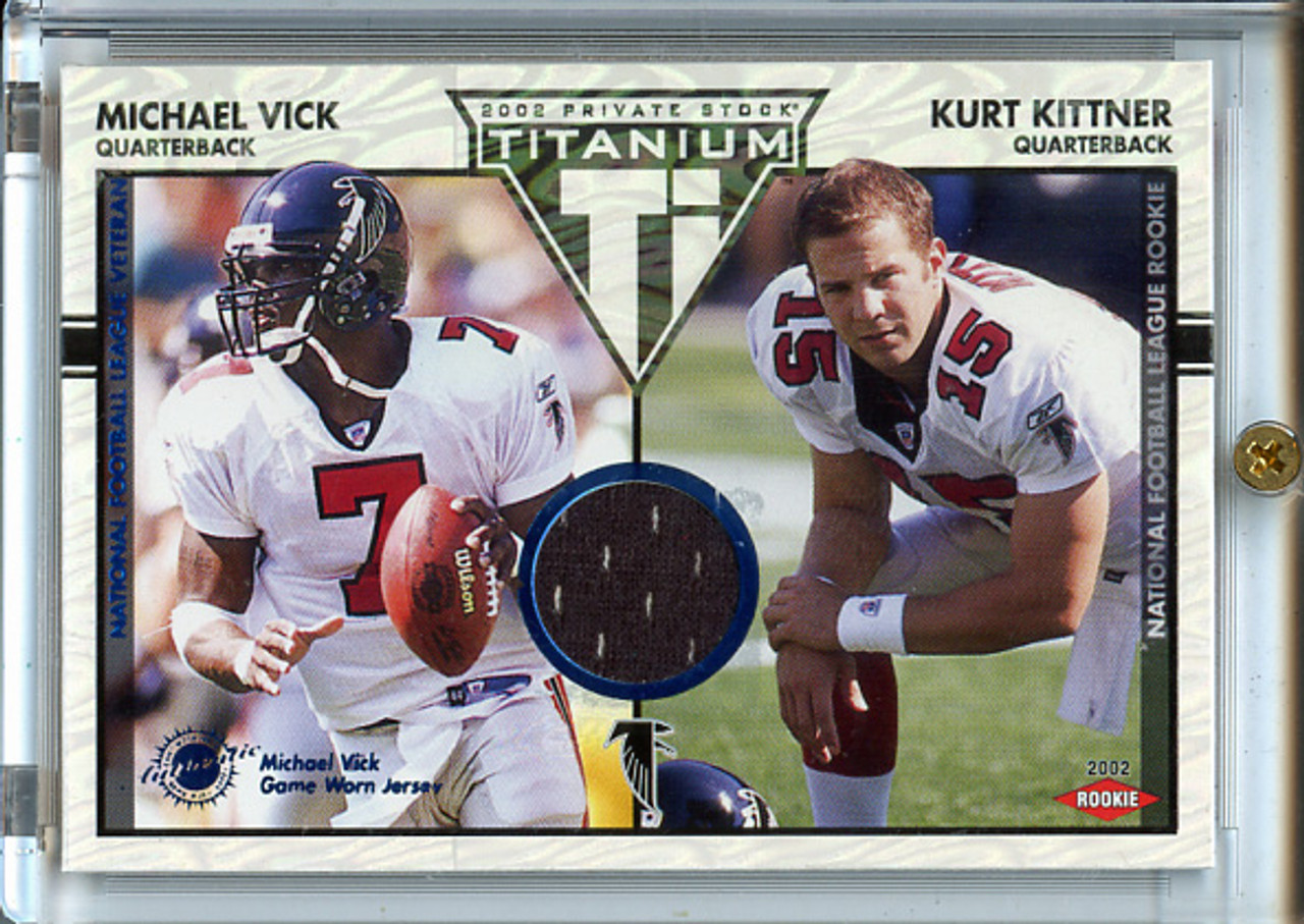 Michael Vick, Kurt Kittner 2002 Private Stock Titanium #106 Blue Jerseys (#078/200)