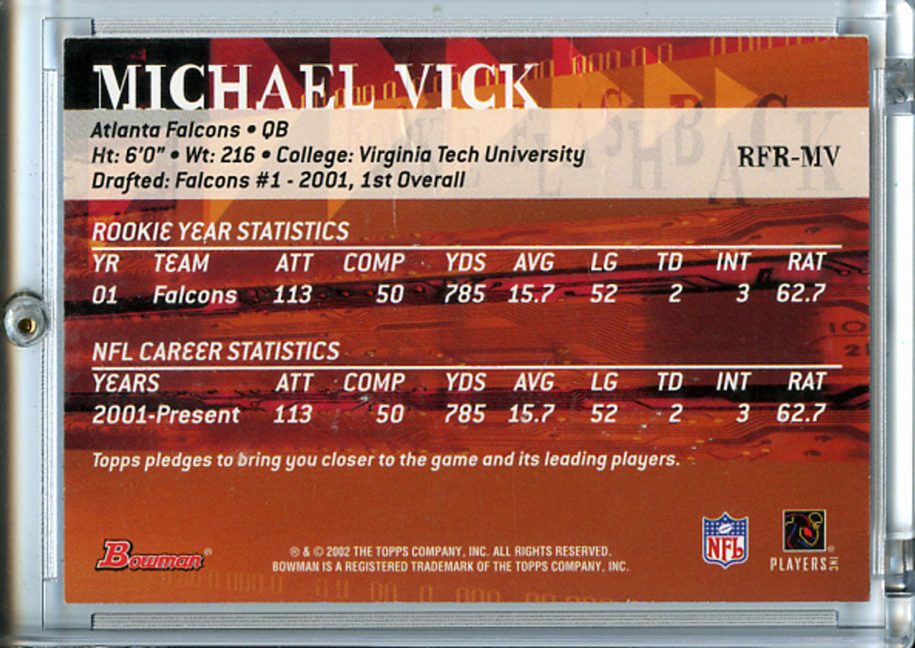 Michael Vick 2002 Bowman, Flashback Jerseys #RFR-MV (1)
