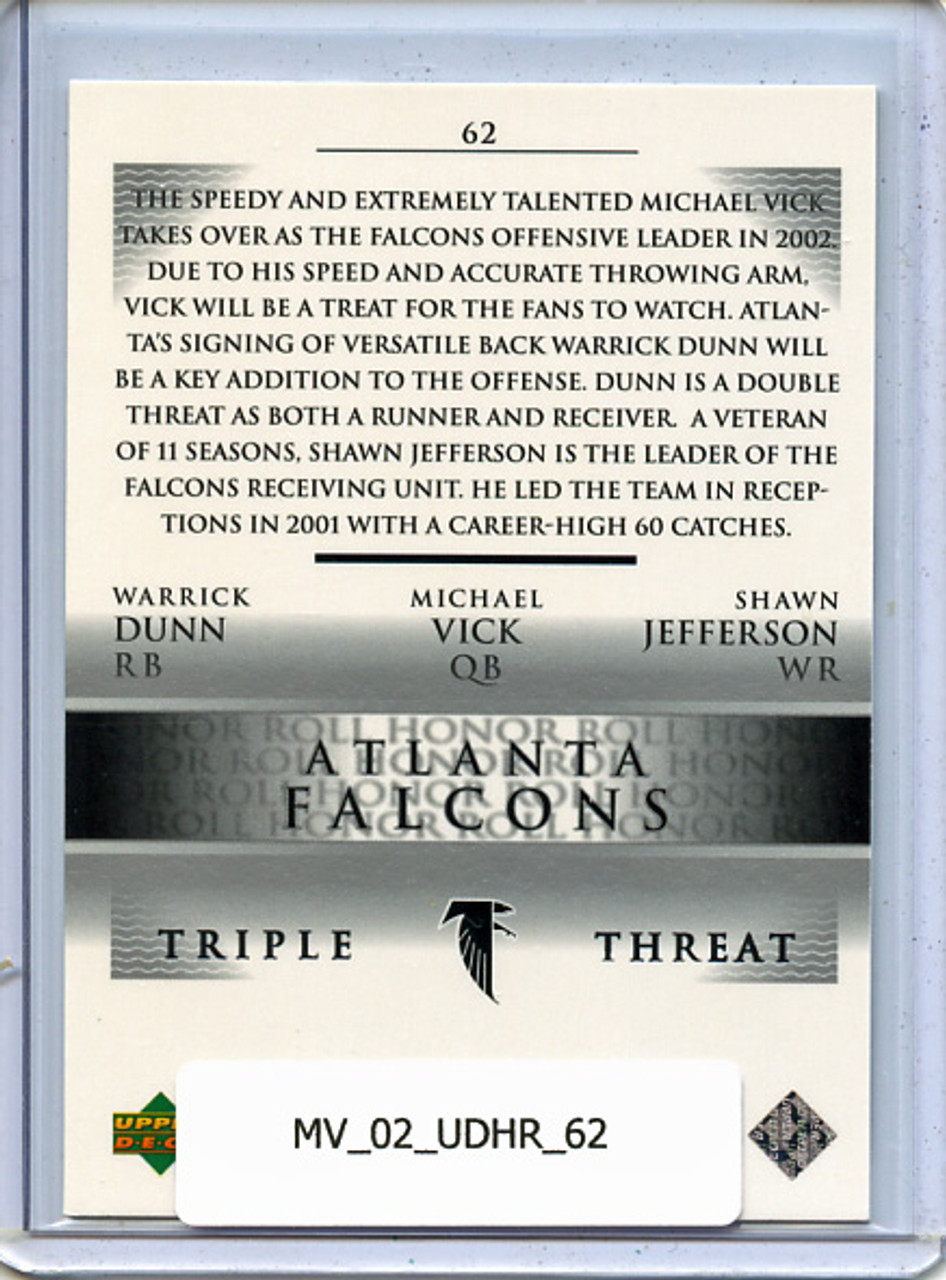 Michael Vick, Warrick Dunn, Shawn Jefferson 2002 Honor Roll #62 Triple Threat