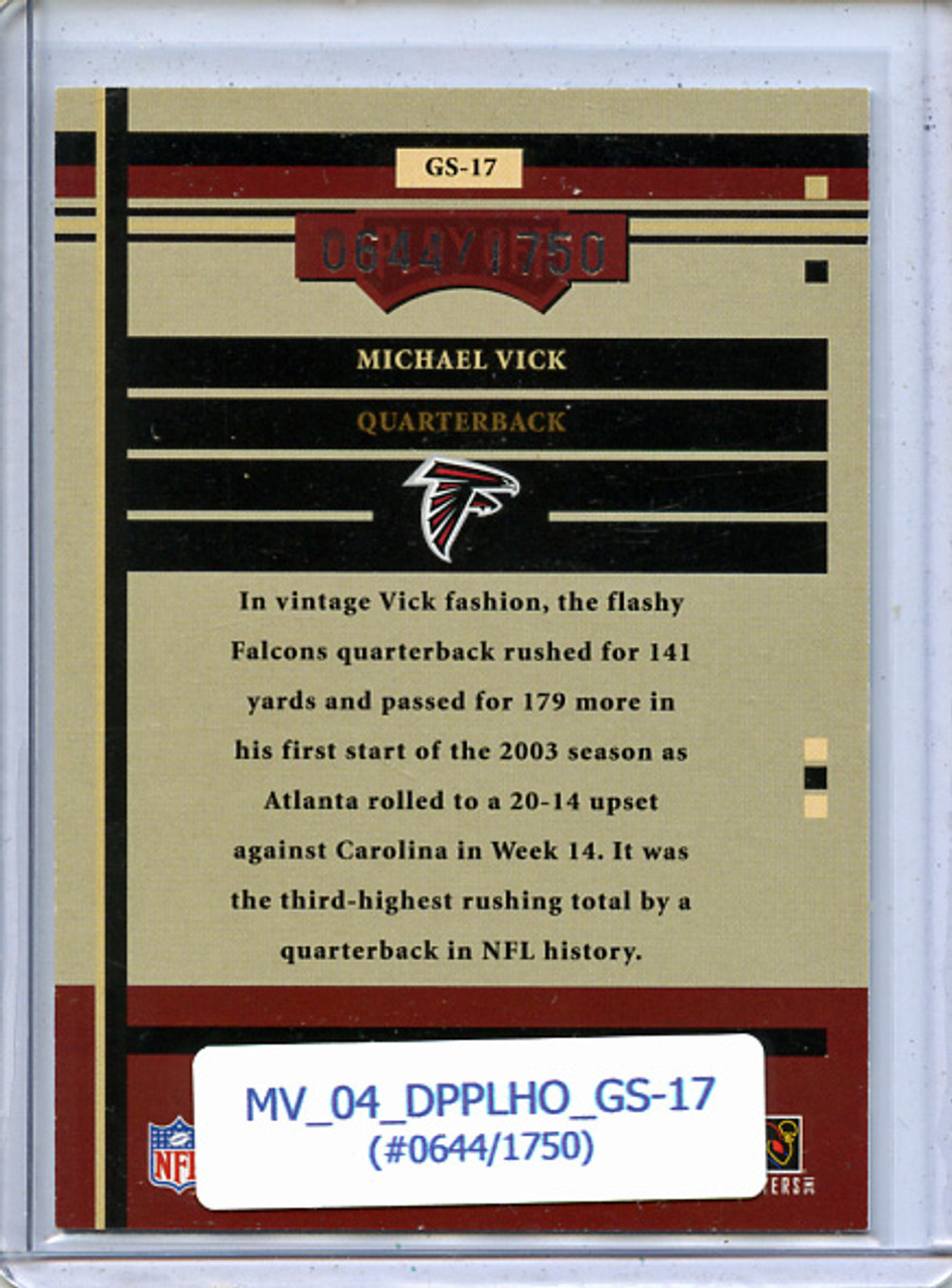 Michael Vick 2004 Playoff Honors, Game Day #GS-17 (#0644/1750)