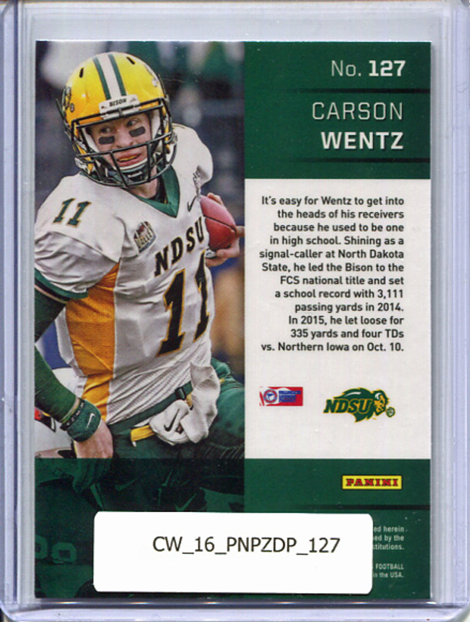 Carson Wentz 2016 Prizm Draft Picks #127