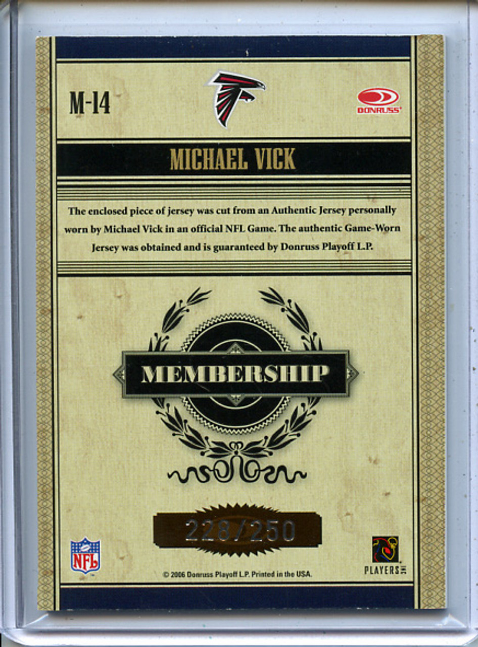 Michael Vick 2006 Donruss Classics, Membership VIP Jerseys #M-14 (#228/250)