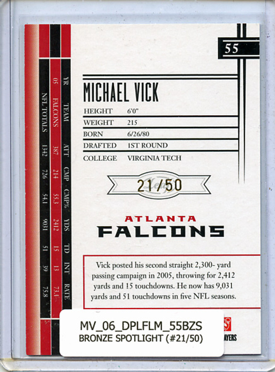 Michael Vick 2006 Leaf Limited #55 Bronze Spotlight (#21/50)