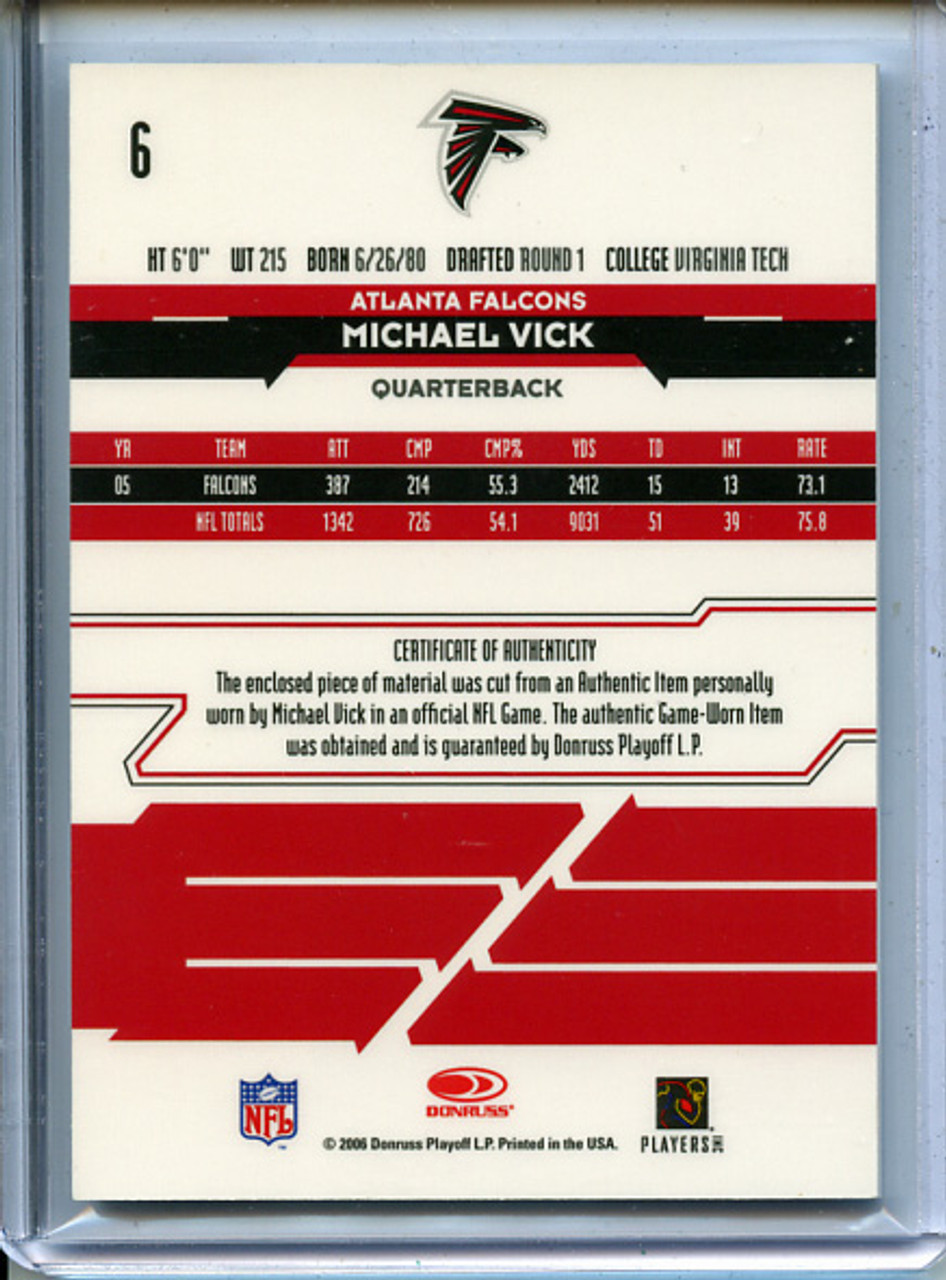 Michael Vick 2006 Leaf Rookies & Stars #6 Materials Gold (1)