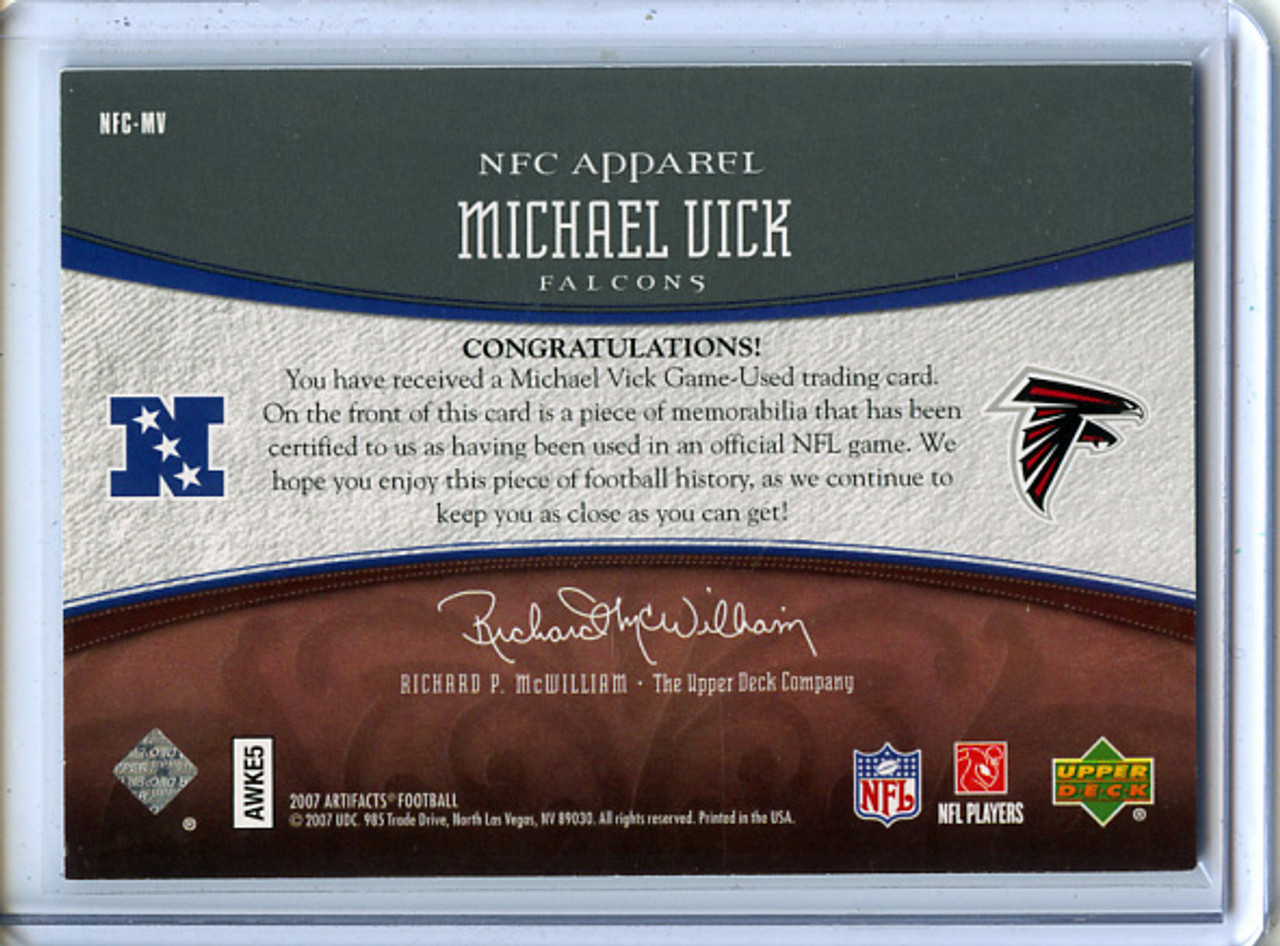 Michael Vick 2007 Artifacts, NFC Apparel #NFC-MV (#153/325)