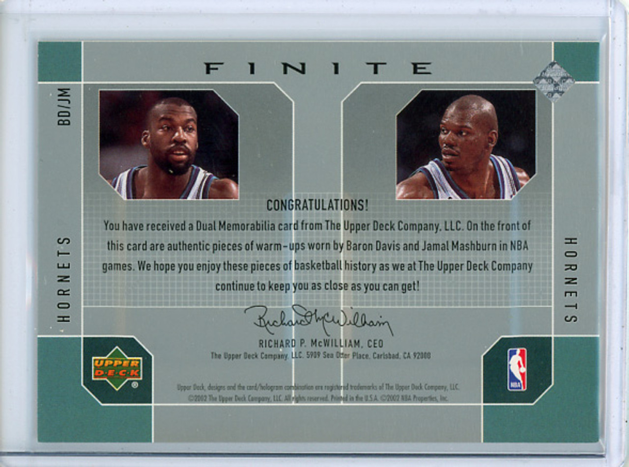 Baron Davis, Jamal Mashburn 2002-03 Finite, Elements Dual Warm-Ups #BD/JM (1)