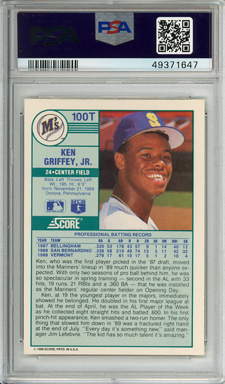 Ken Griffey Jr. 1989 Score Traded #100T PSA 8 Near Mint-Mint (#49371647)