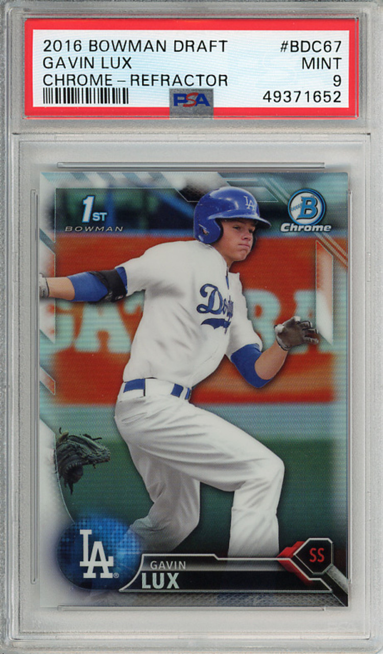 Gavin Lux 2016 Bowman Chrome Draft #BDC-67 Refractors PSA 9 Mint (#49371652)