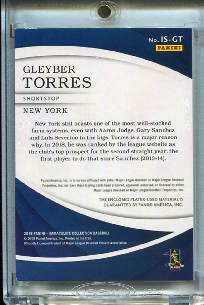 Gleyber Torres 2018 Immaculate, Immaculate Swatches #IS-GT (#15/99)