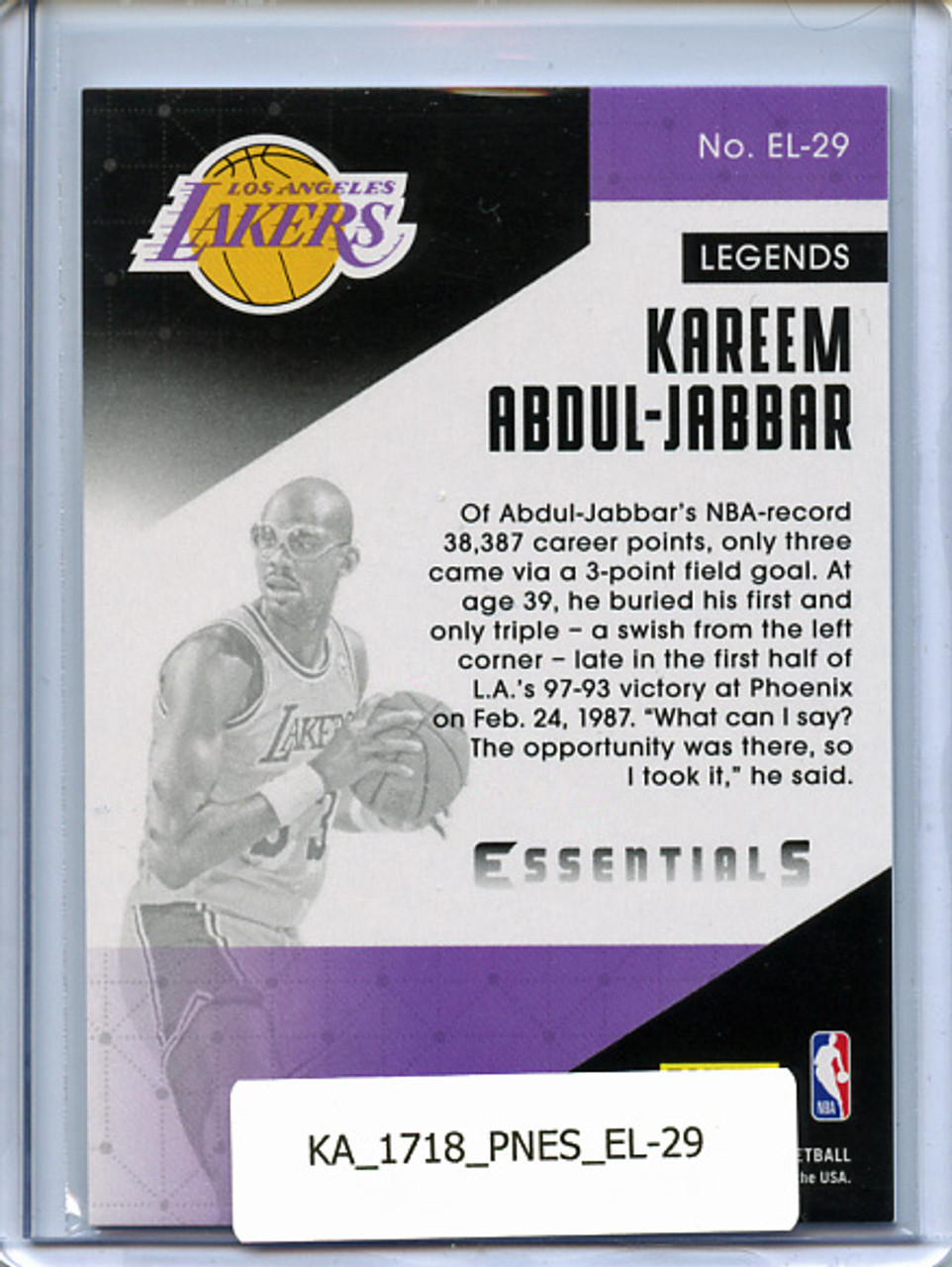 Kareem Abdul-Jabbar 2017-18 Essentials, Essential Legends #29