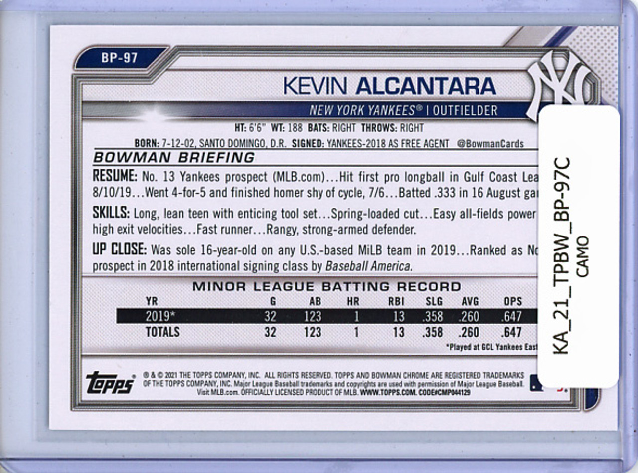 Kevin Alcantara 2021 Bowman Prospects #BP-97 Camo