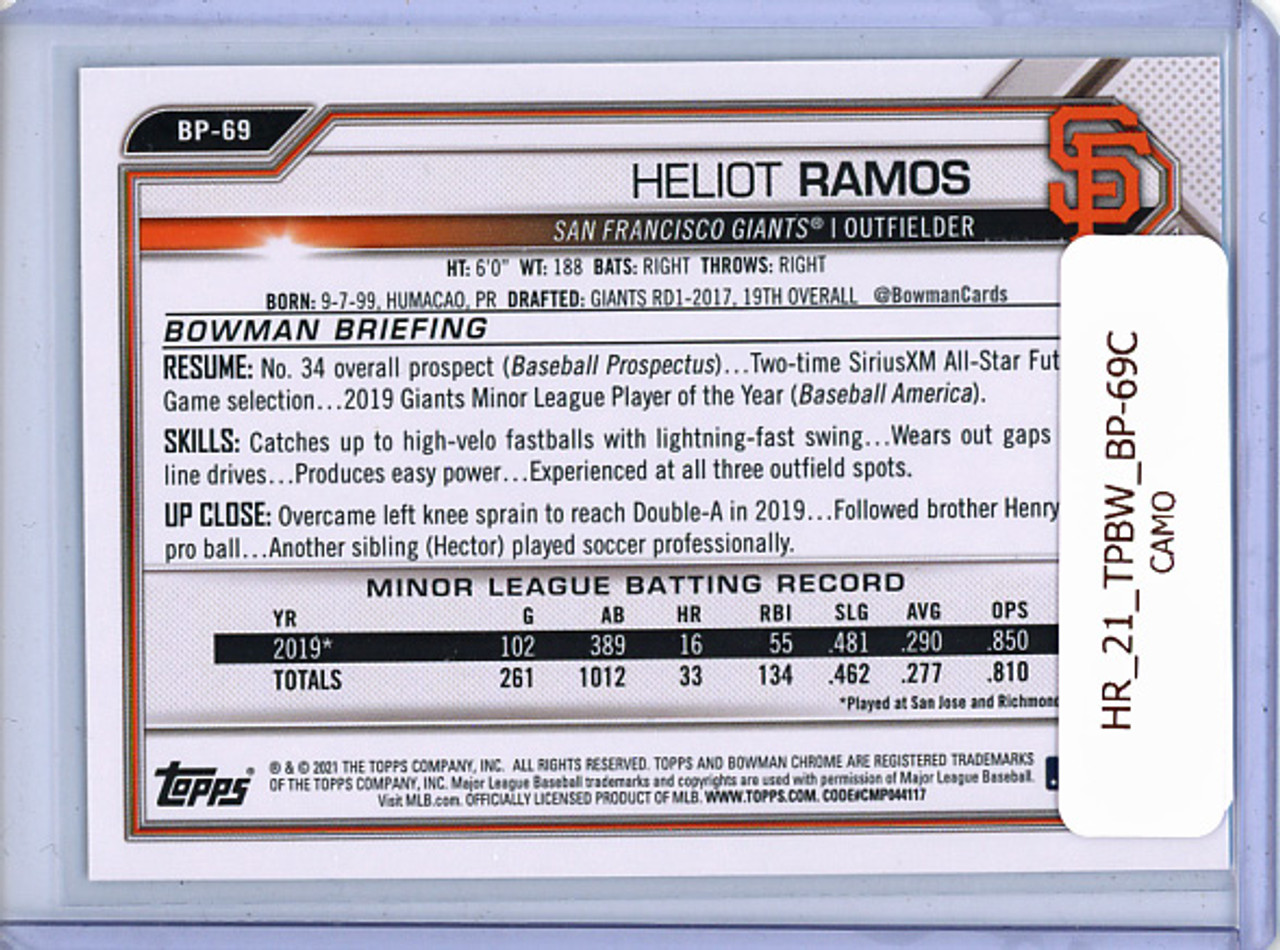 Heliot Ramos 2021 Bowman Prospects #BP-69 Camo