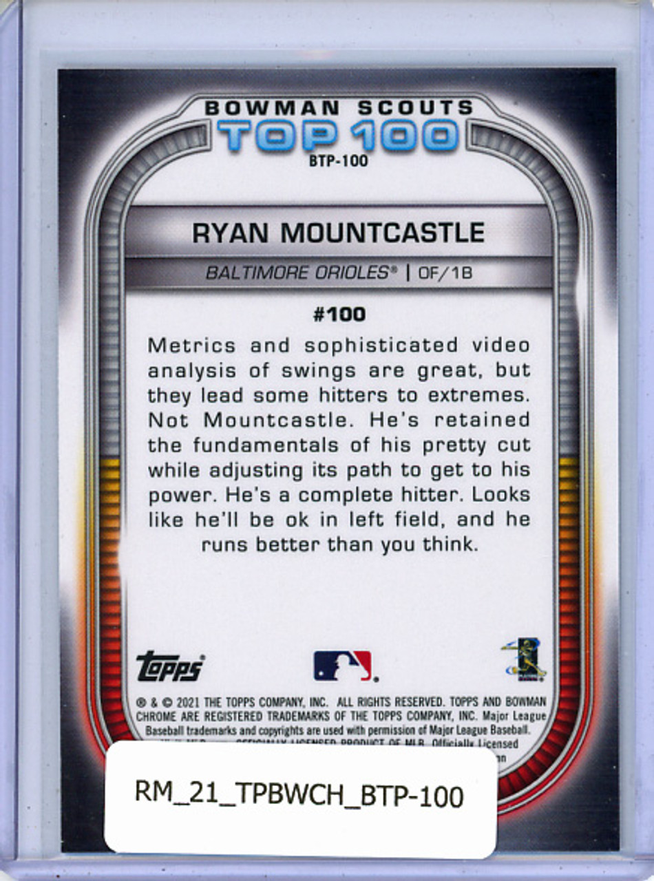 Ryan Mountcastle 2021 Bowman Chrome, Scouts Top 100 #BTP-100