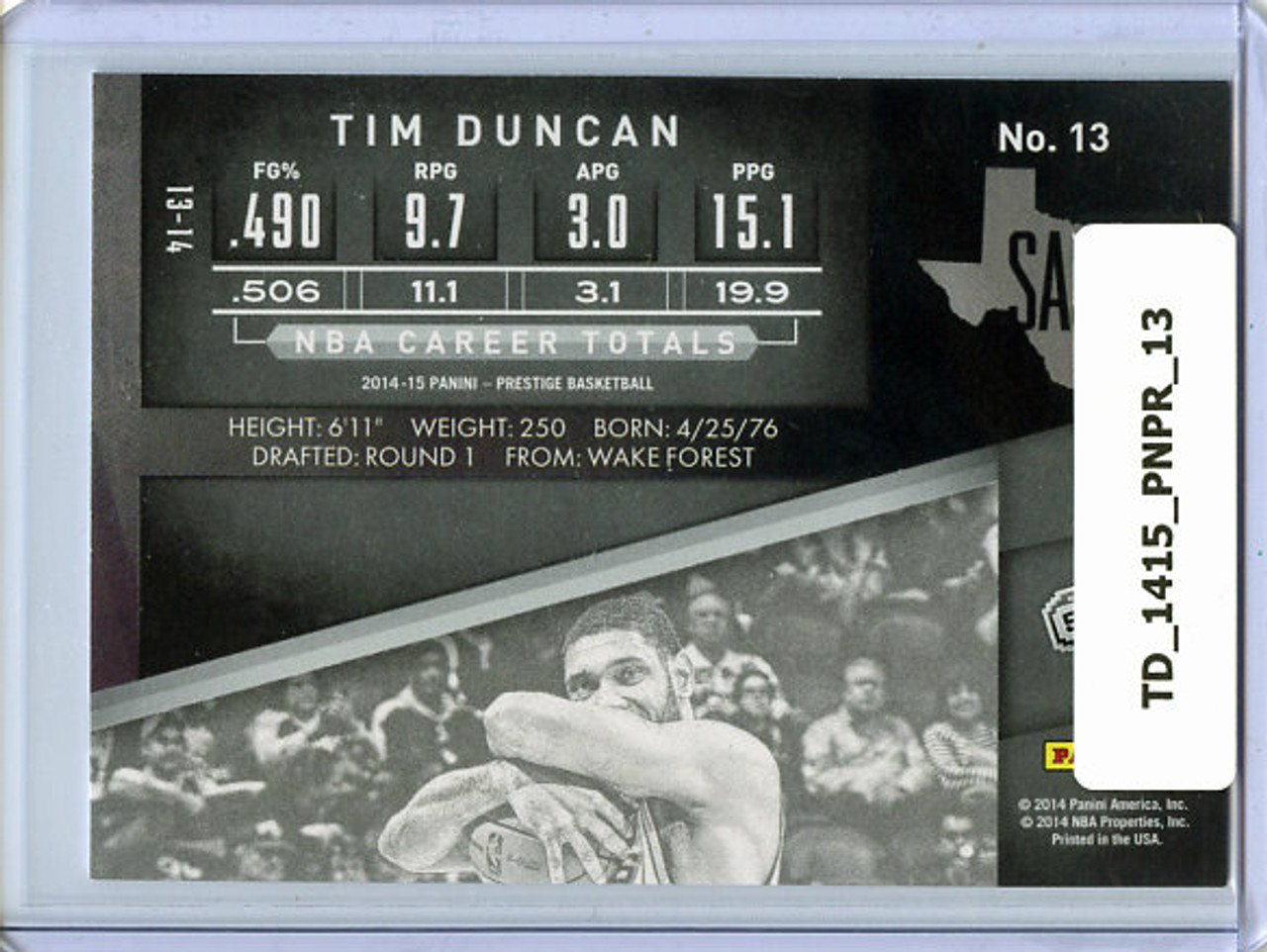 Tim Duncan 2014-15 Prestige #13