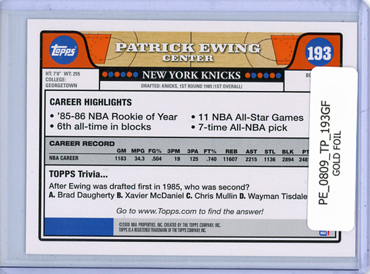 Patrick Ewing 2008-09 Topps #193 Gold Foil