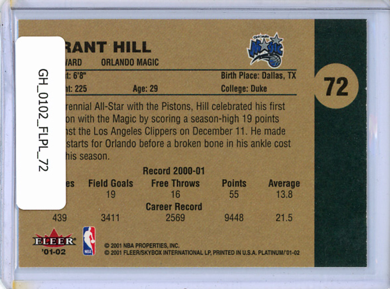 Grant Hill 2001-02 Platinum #72