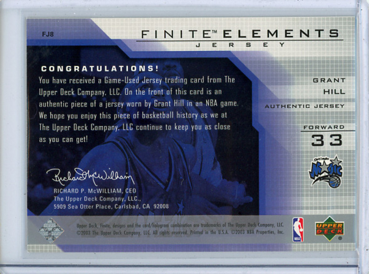 Grant Hill 2003-04 Finite, Elements Jerseys #FJ8 (1)