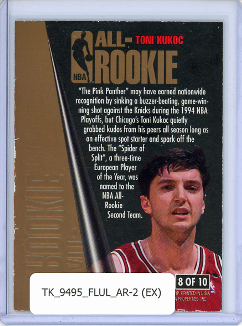 Toni Kukoc 1994-95 Ultra, All-Rookie Team #8 - EX Condition. Significant Edge Wear on Back.