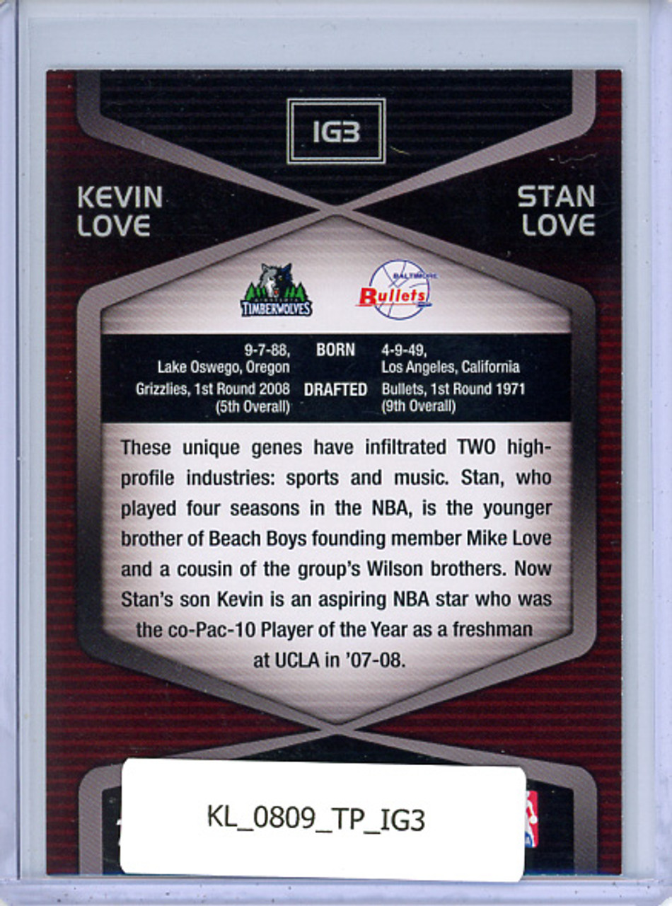 Kevin Love, Stan Love 2008-09 Topps, In the Genes #IG3