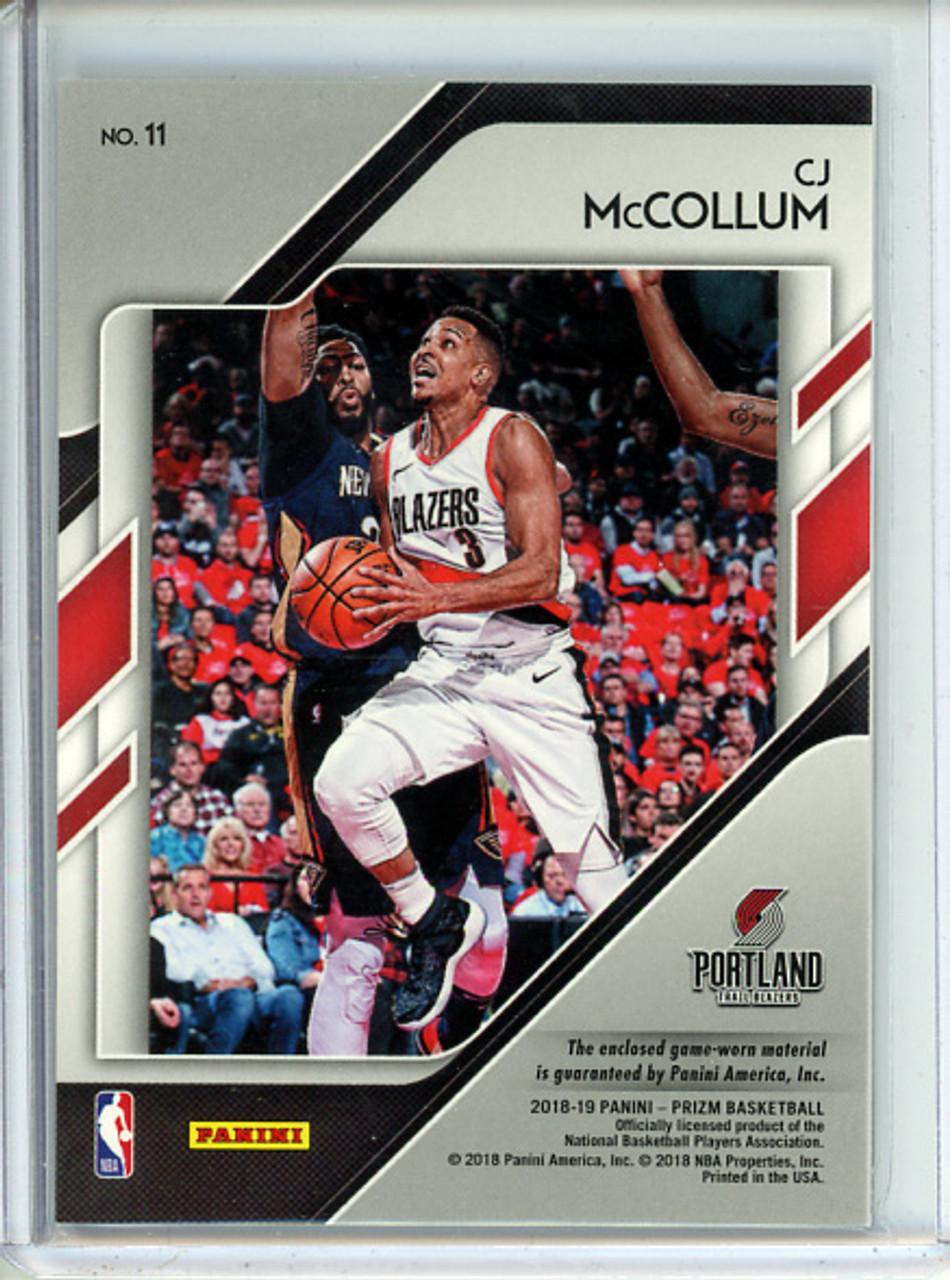 C.J. McCollum 2018-19 Prizm, Sensational Swatches #11 (1)