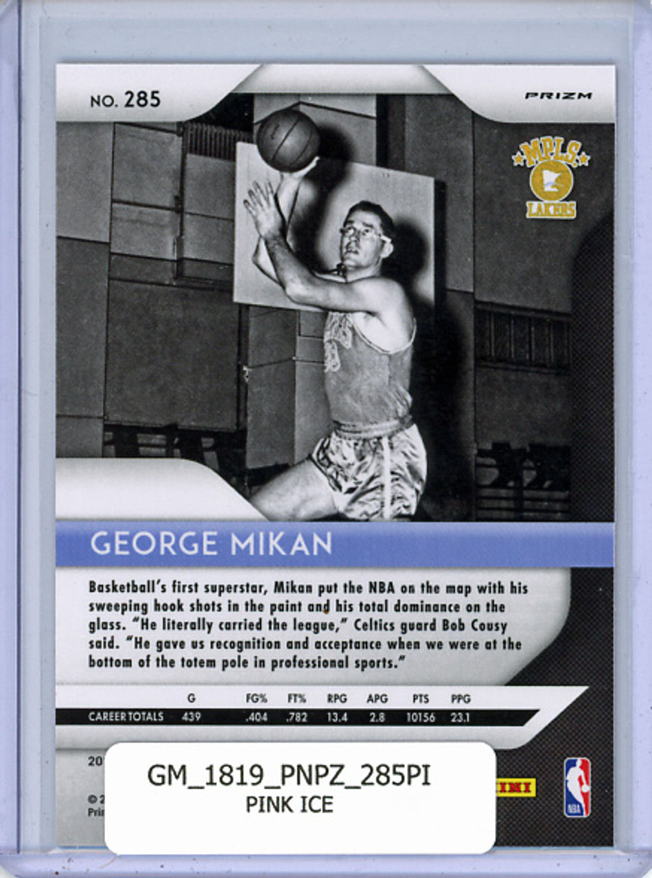 George Mikan 2018-19 Prizm #285 Pink Ice