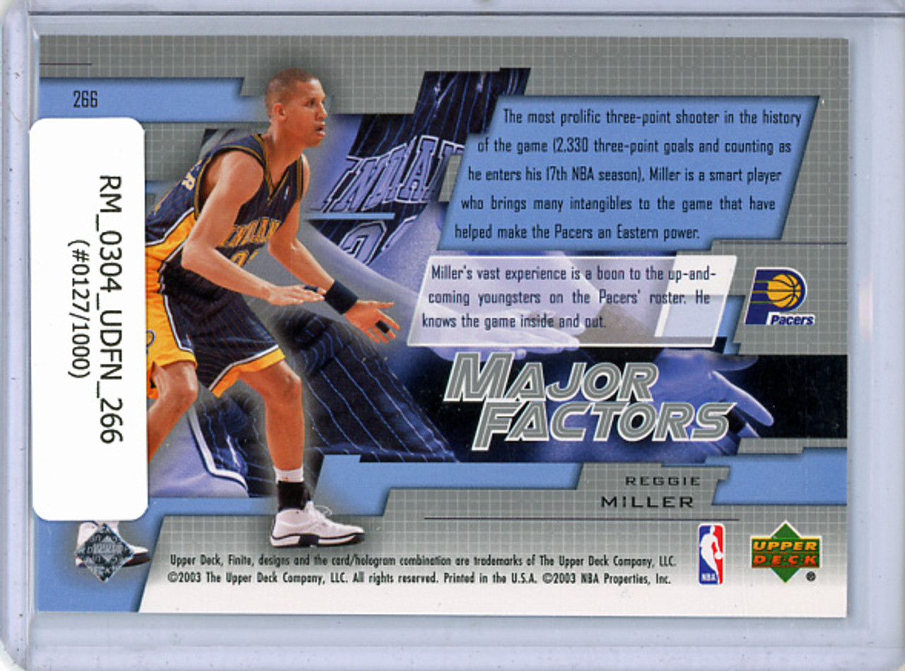 Reggie Miller 2003-04 Finite #266 Major Factors (#0127/1000)