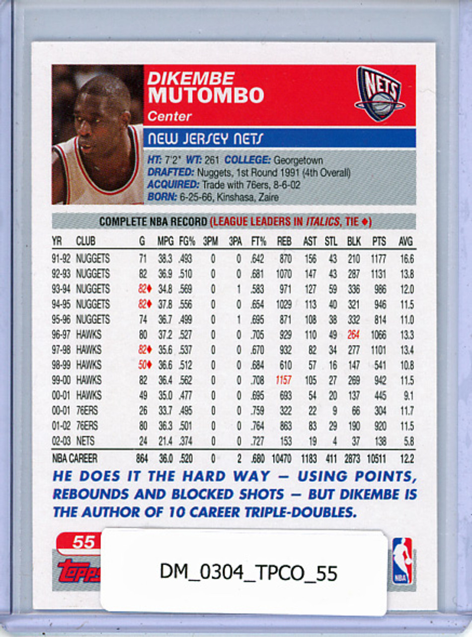 Dikembe Mutombo 2003-04 Topps Collection #55