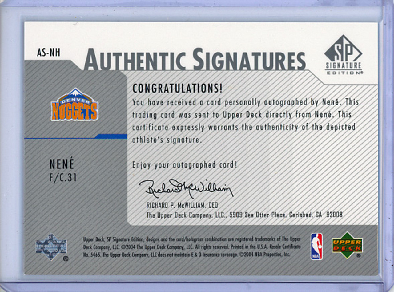 Nene 2003-04 SP Signature Edition, Authentic Signatures #AS-NH (1)