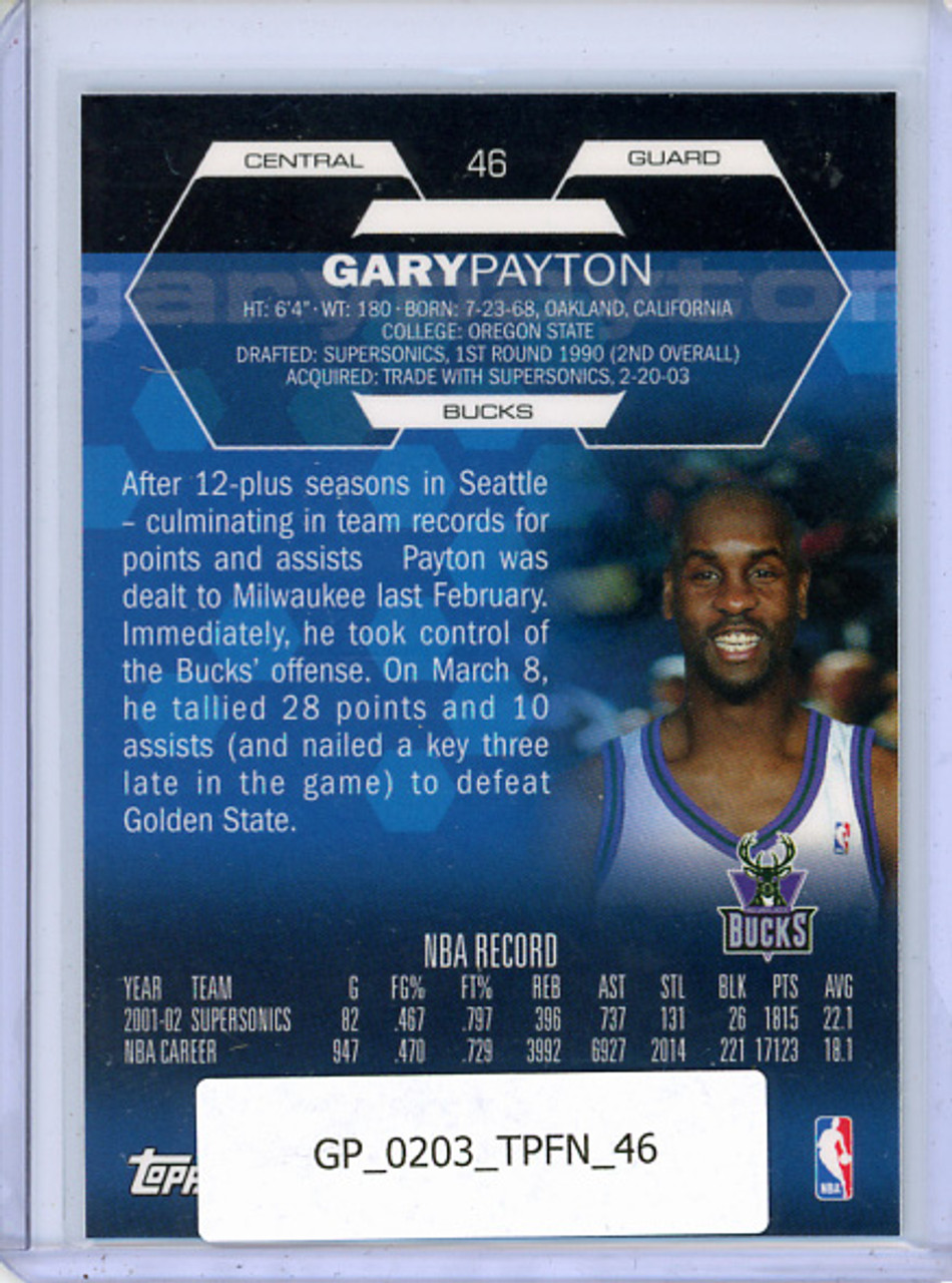 Gary Payton 2002-03 Finest #46