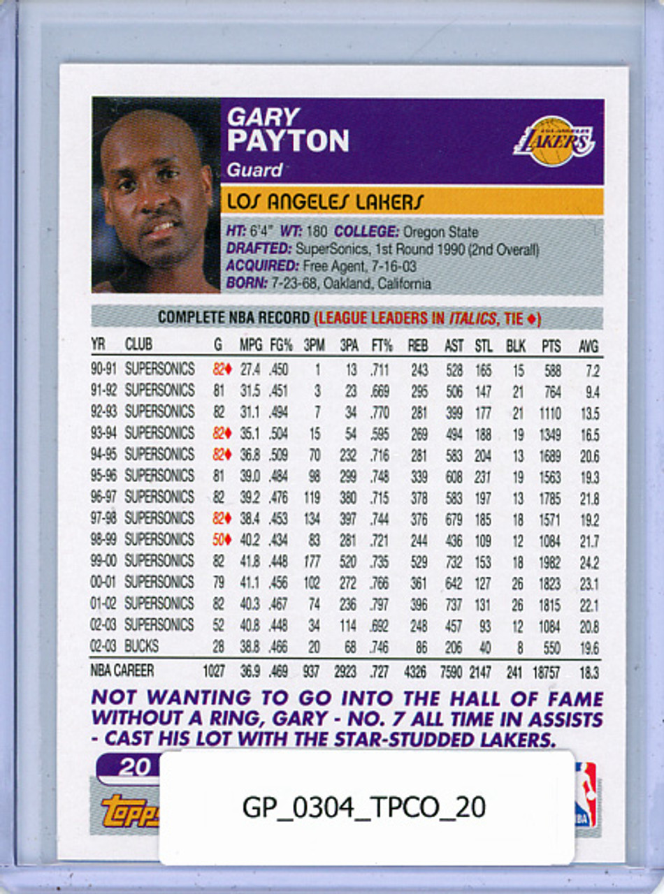 Gary Payton 2003-04 Topps Collection #20
