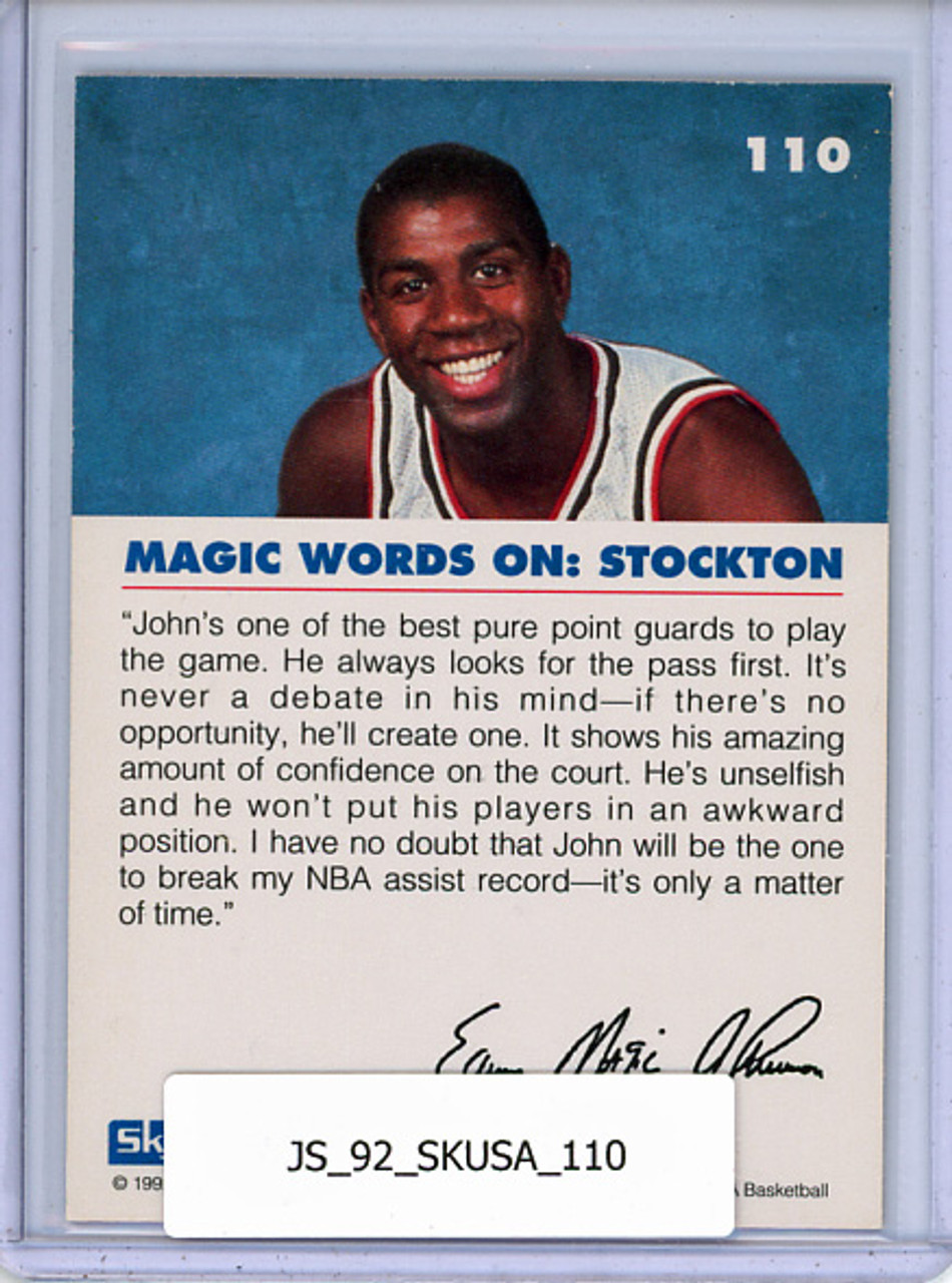 John Stockton 1992 Skybox USA #110 Magic on Stockton