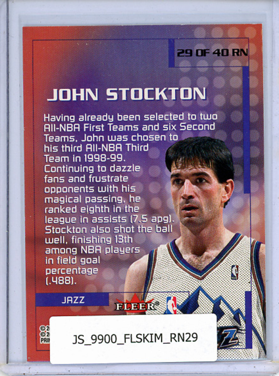 John Stockton 1999-00 Skybox Impact, Rewind '99 #RN29